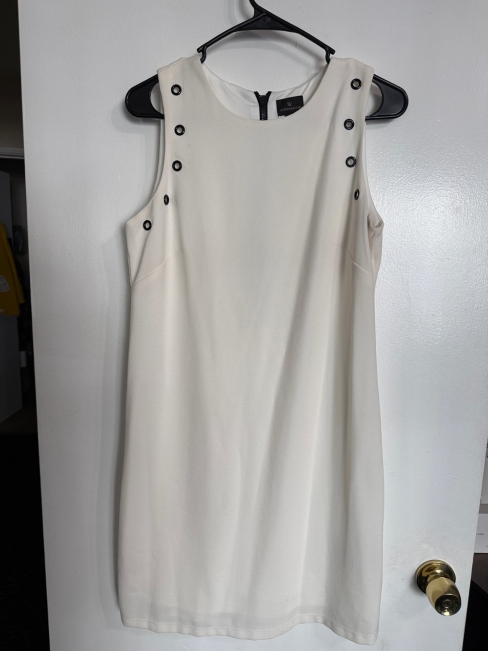 Worthington Cream Shift Dress with Grommet Accents